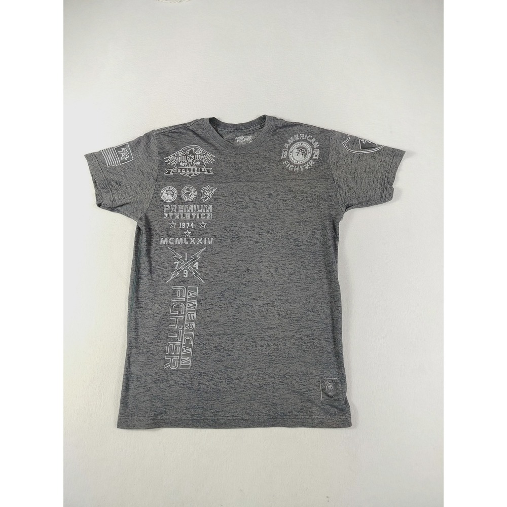 American Fighter Shirt Mens Large Gray Training Division Overcome All Odds Tee